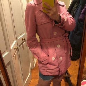 Ralph Lauren Pink Trench Coat Petite XS